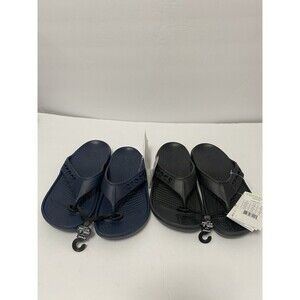 Two Pair Crocs Unisex Baya  Flip Flop Thong Sandals Black/ Navy  Men 4 Women 6